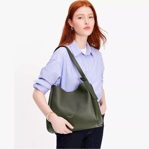Kate Spade Bonsi Green Shoulder Bag with Modern Slouchy Design